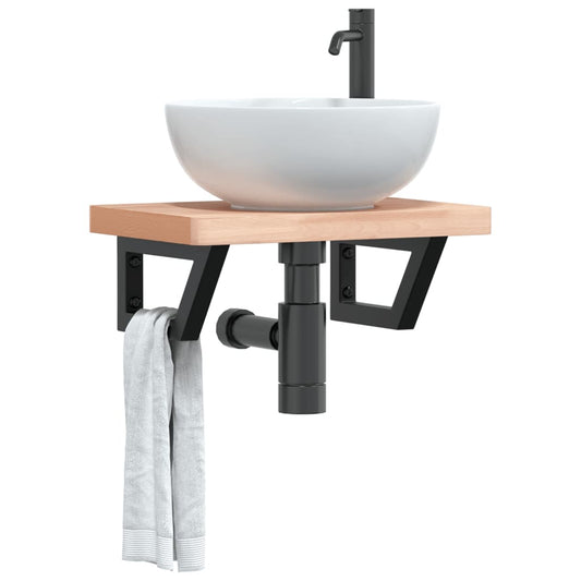 Badkamer wandschap staal en massief beukenhout is nu te koop bij PeponiXL, paradijselijk wonen!