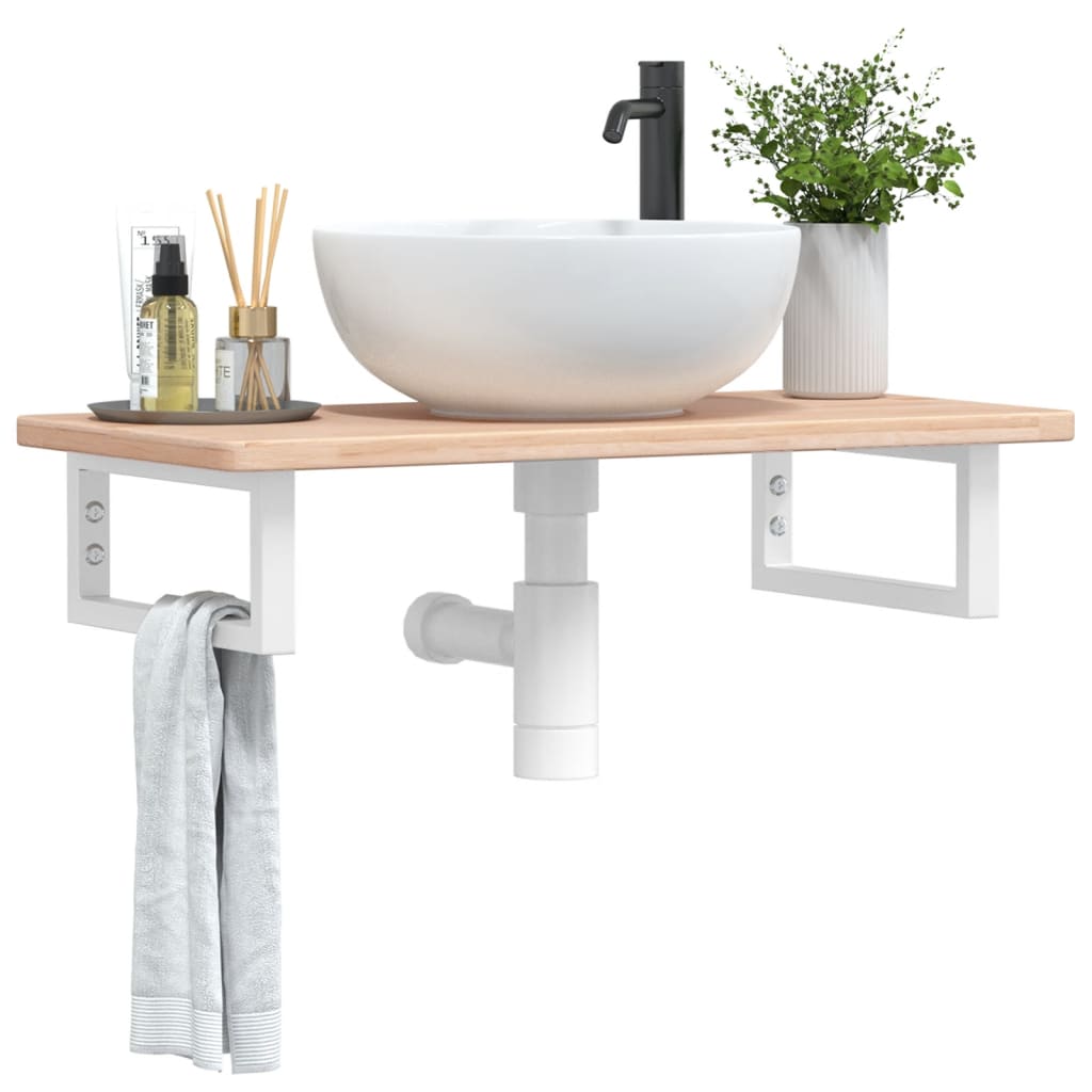 Badkamer wandschap staal en massief eikenhout is nu te koop bij PeponiXL, paradijselijk wonen!