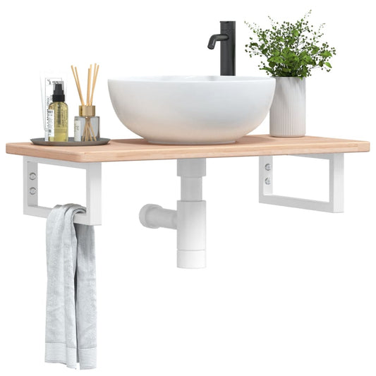 Badkamer wandschap staal en massief eikenhout is nu te koop bij PeponiXL, paradijselijk wonen!