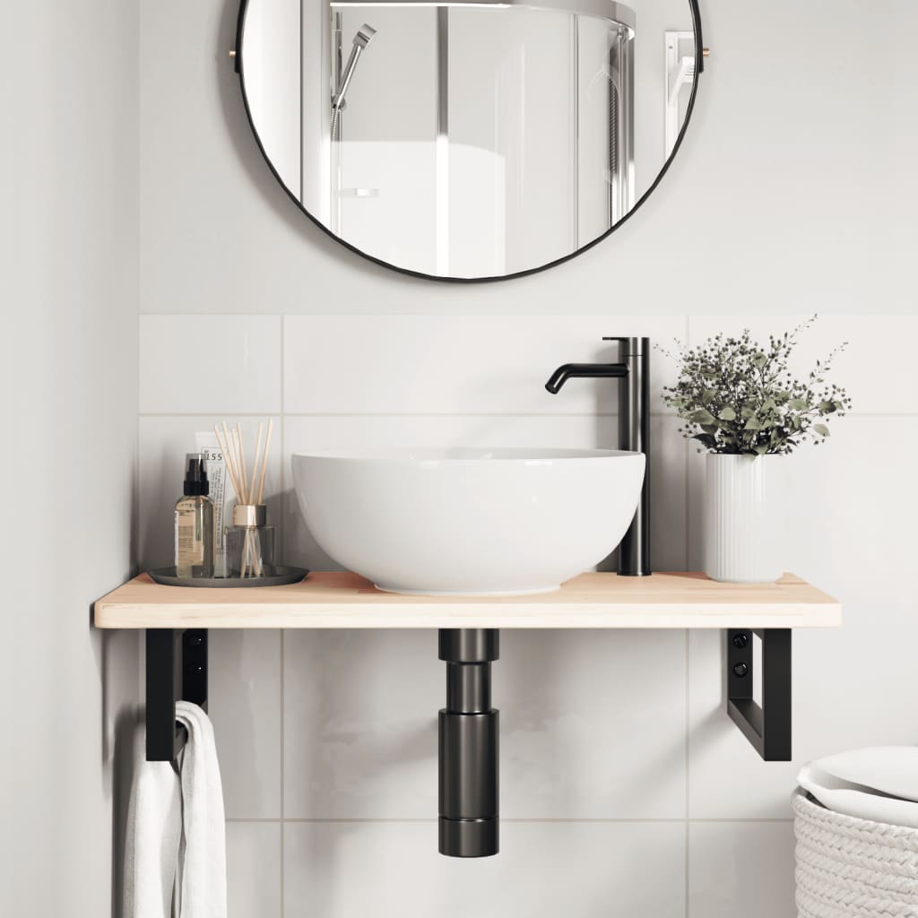 Badkamer wandschap staal en massief eikenhout is nu te koop bij PeponiXL, paradijselijk wonen!
