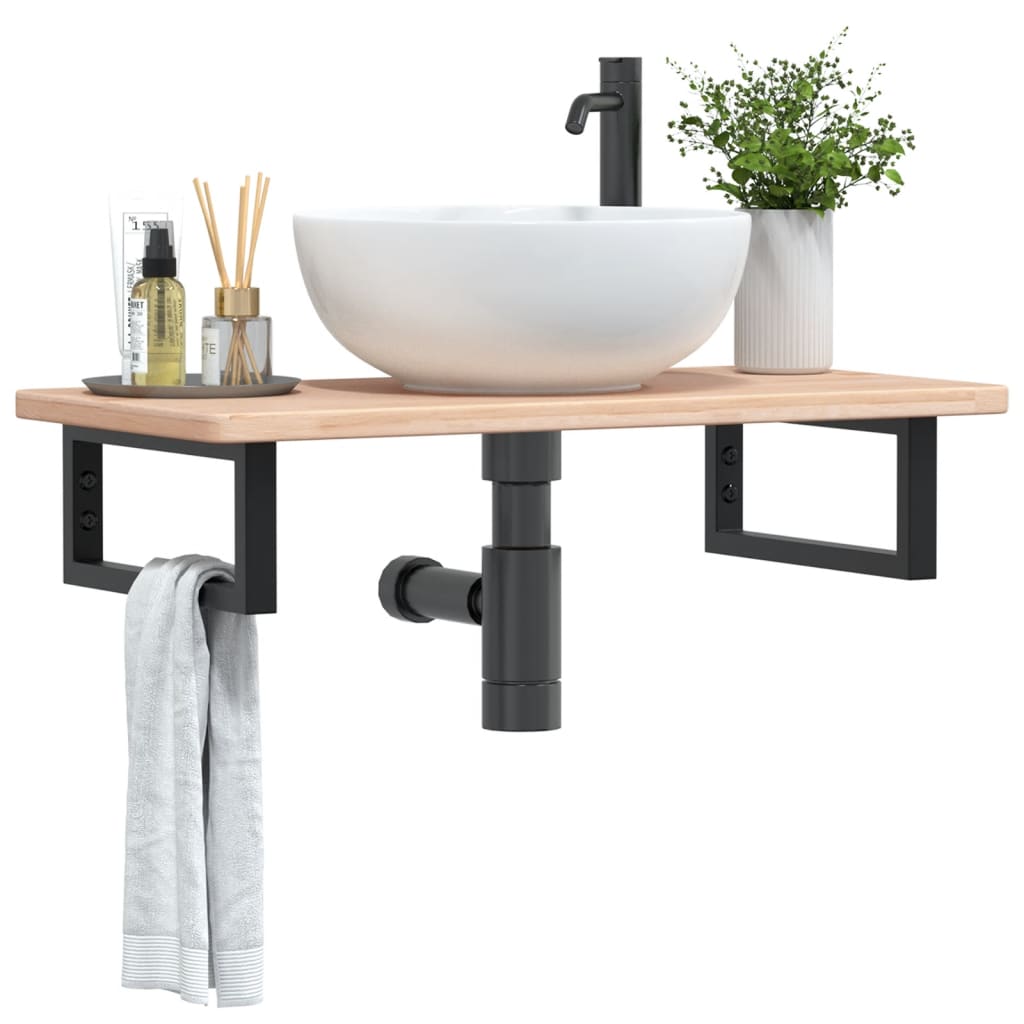 Badkamer wandschap staal en massief eikenhout is nu te koop bij PeponiXL, paradijselijk wonen!