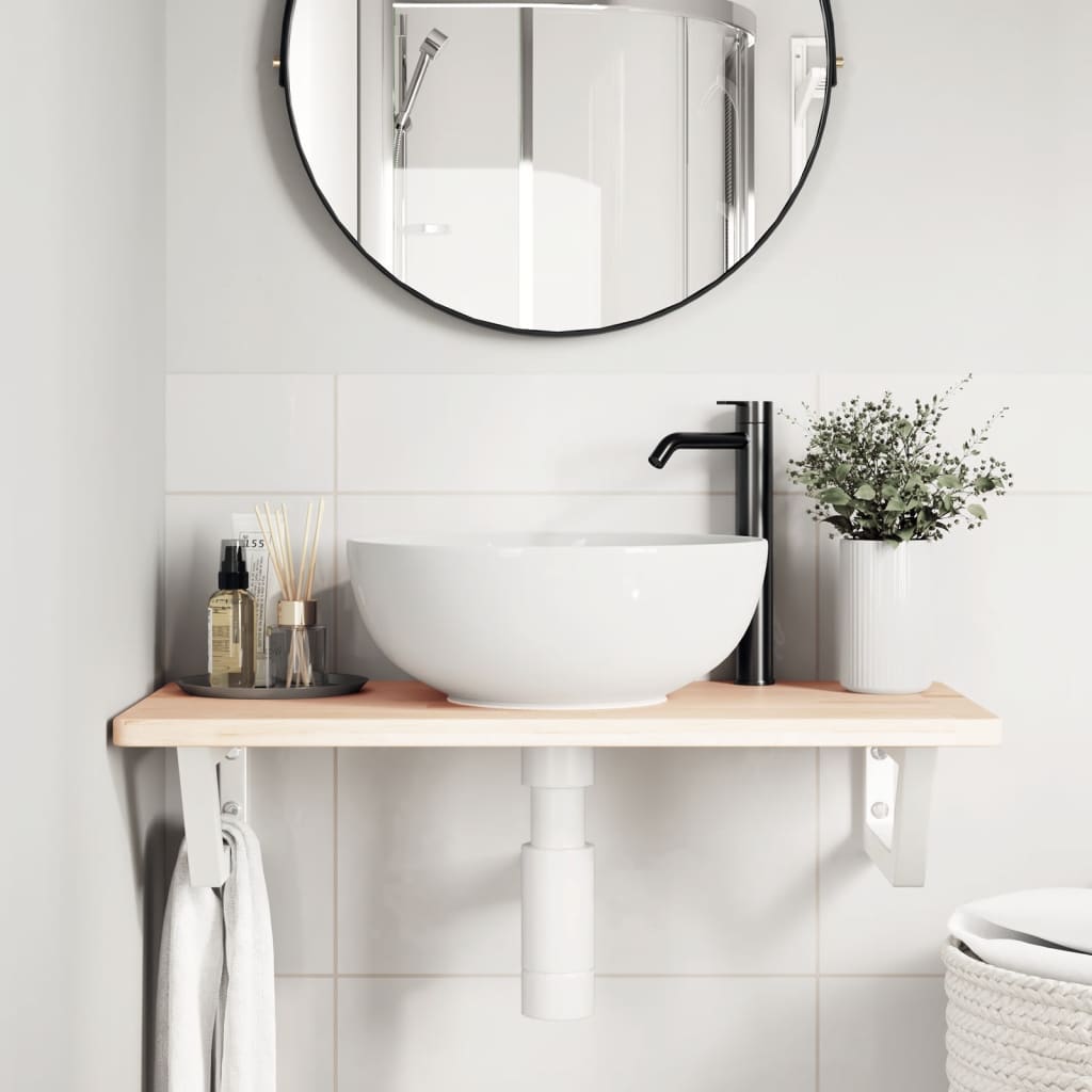 Badkamer wandschap staal en massief eikenhout is nu te koop bij PeponiXL, paradijselijk wonen!