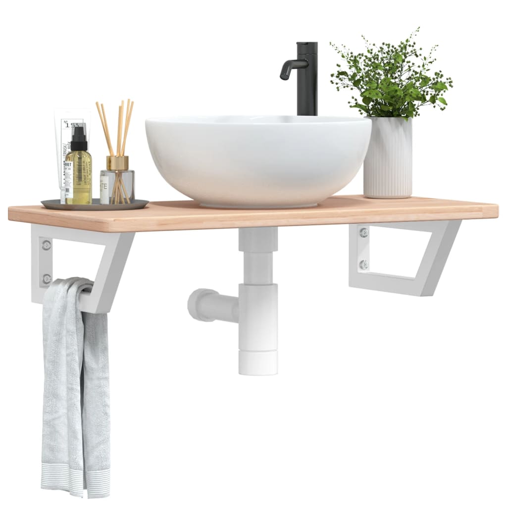 Badkamer wandschap staal en massief eikenhout is nu te koop bij PeponiXL, paradijselijk wonen!