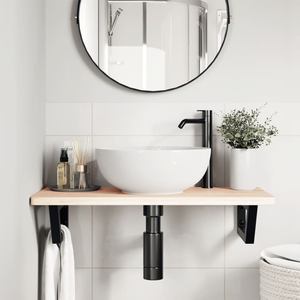 Badkamer wandschap staal en massief eikenhout is nu te koop bij PeponiXL, paradijselijk wonen!