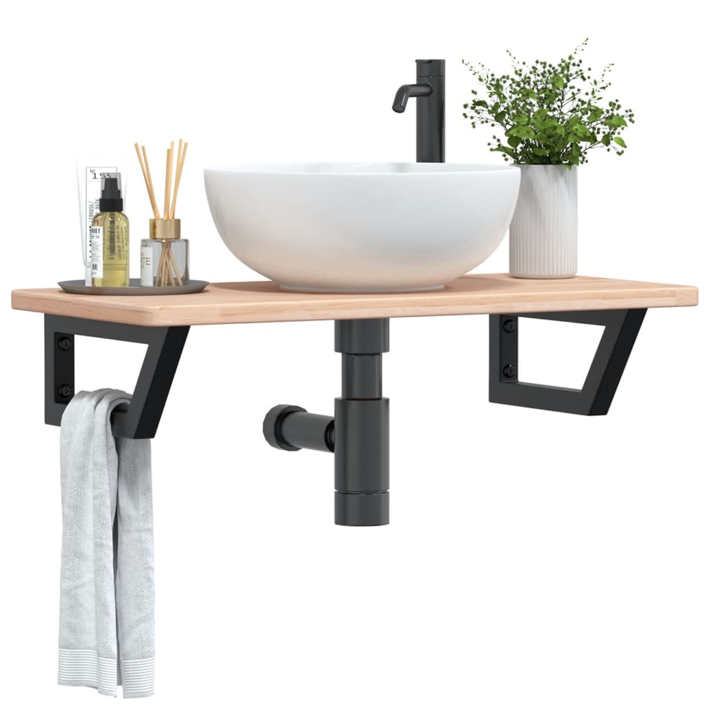 Badkamer wandschap staal en massief eikenhout is nu te koop bij PeponiXL, paradijselijk wonen!