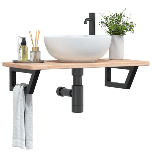Badkamer wandschap staal en massief eikenhout is nu te koop bij PeponiXL, paradijselijk wonen!