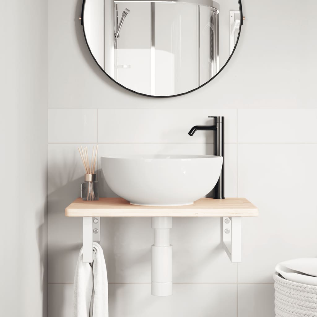 Badkamer wandschap staal en massief eikenhout is nu te koop bij PeponiXL, paradijselijk wonen!