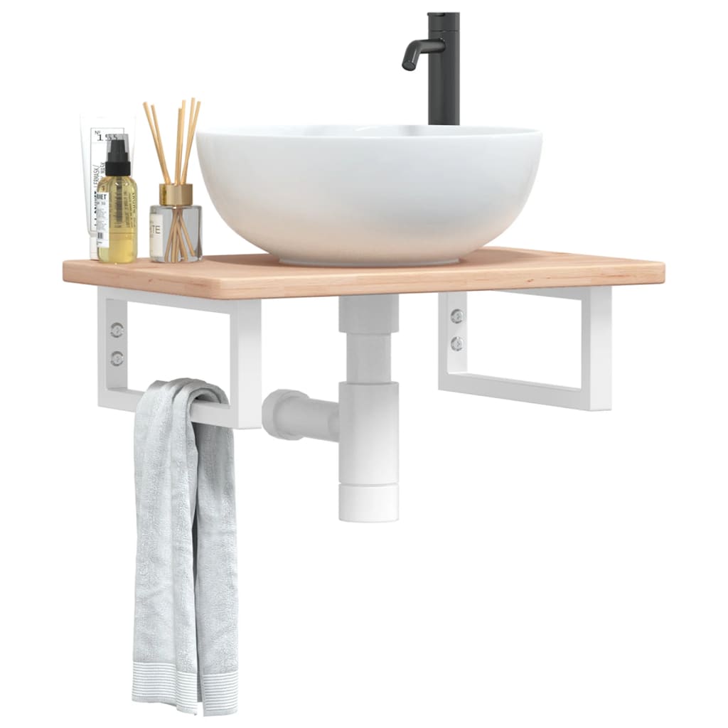 Badkamer wandschap staal en massief eikenhout is nu te koop bij PeponiXL, paradijselijk wonen!