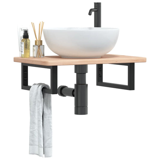 Badkamer wandschap staal en massief eikenhout is nu te koop bij PeponiXL, paradijselijk wonen!