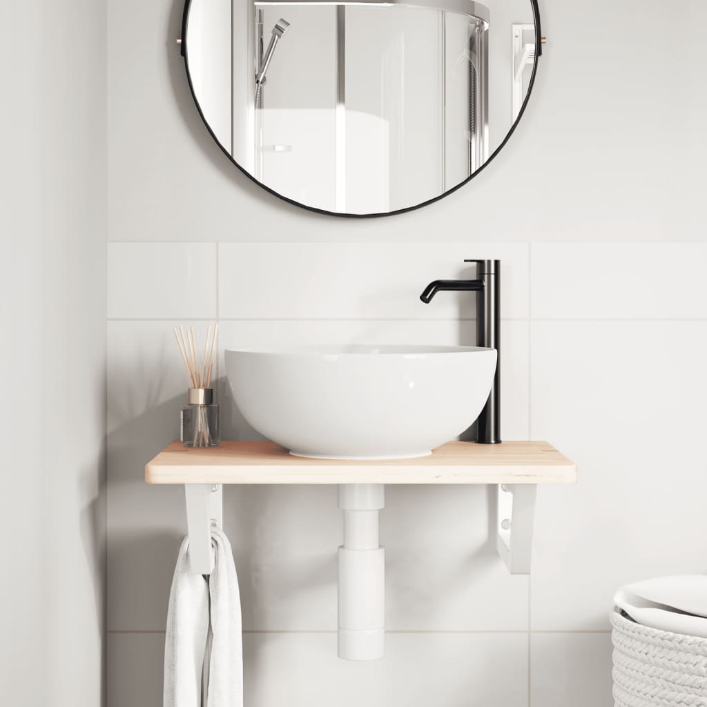 Badkamer wandschap staal en massief eikenhout is nu te koop bij PeponiXL, paradijselijk wonen!