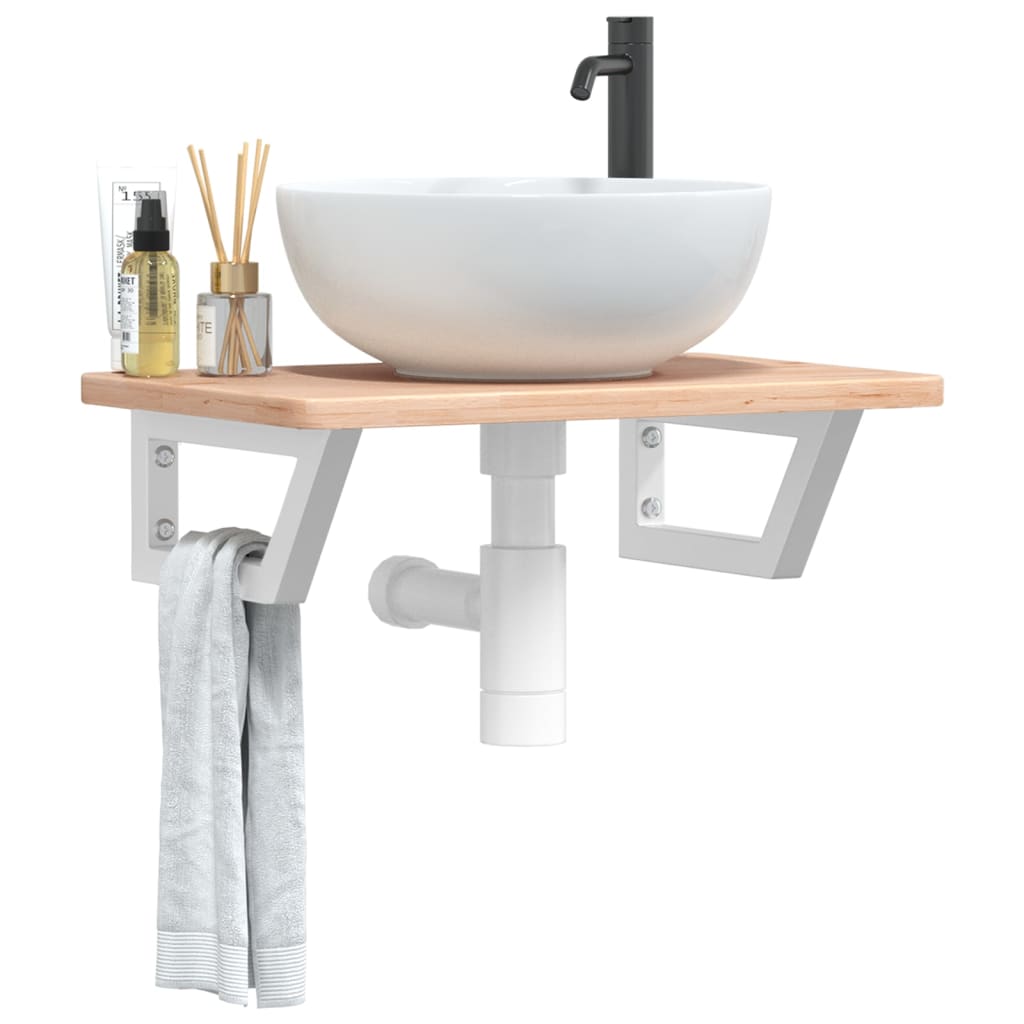 Badkamer wandschap staal en massief eikenhout is nu te koop bij PeponiXL, paradijselijk wonen!