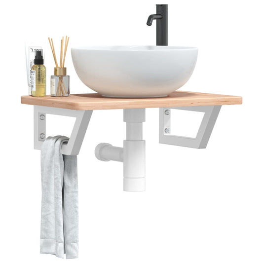 Badkamer wandschap staal en massief eikenhout is nu te koop bij PeponiXL, paradijselijk wonen!