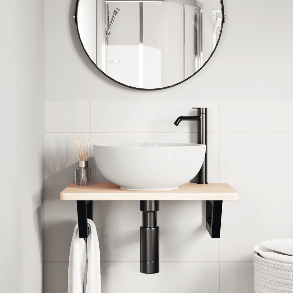 Badkamer wandschap staal en massief eikenhout is nu te koop bij PeponiXL, paradijselijk wonen!