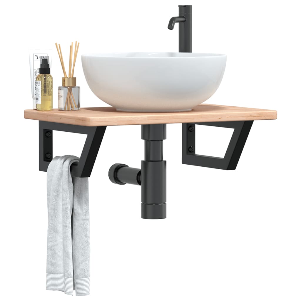 Badkamer wandschap staal en massief eikenhout is nu te koop bij PeponiXL, paradijselijk wonen!