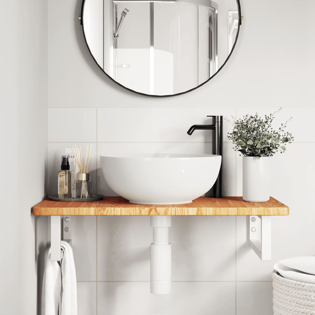 Badkamer wandschap staal en massief eikenhout is nu te koop bij PeponiXL, paradijselijk wonen!