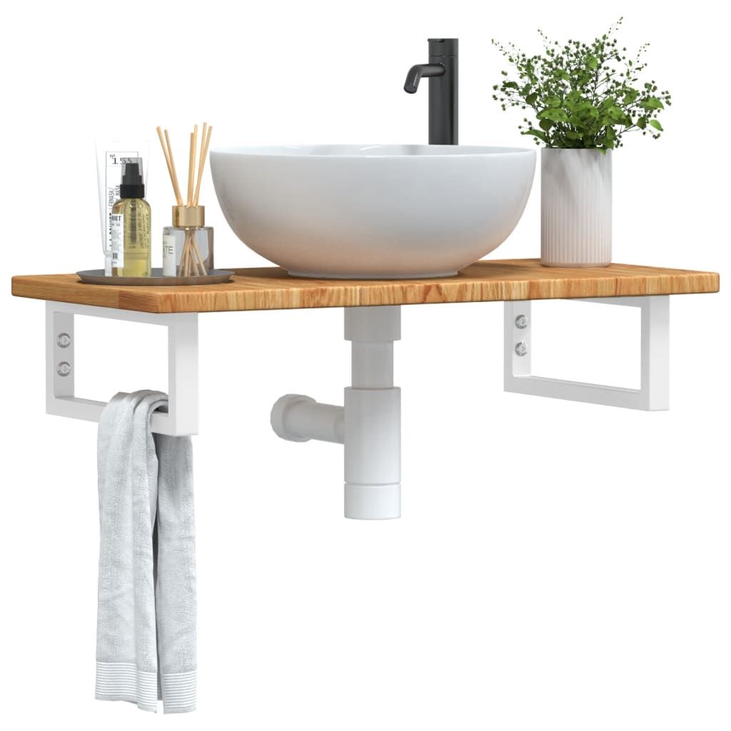Badkamer wandschap staal en massief eikenhout is nu te koop bij PeponiXL, paradijselijk wonen!