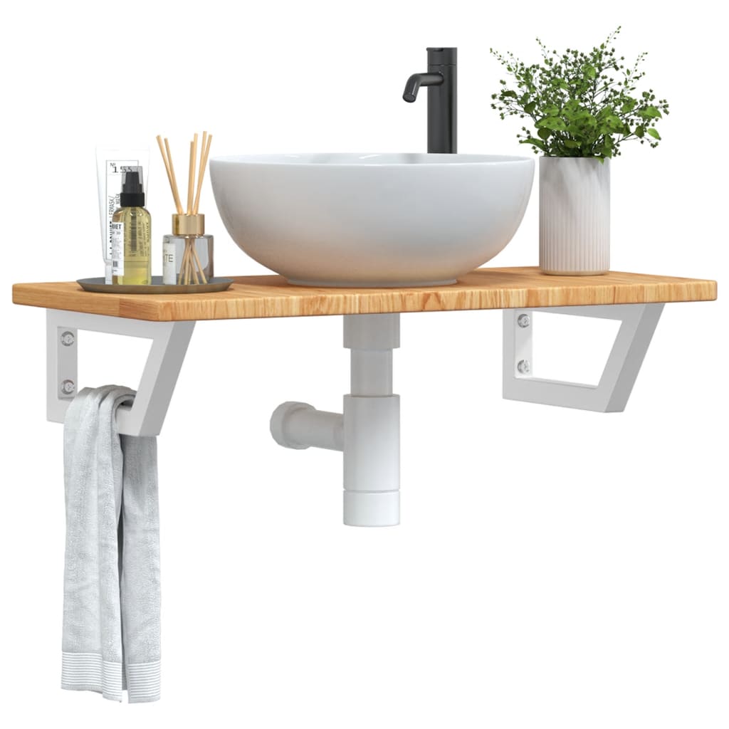 Badkamer wandschap staal en massief eikenhout is nu te koop bij PeponiXL, paradijselijk wonen!