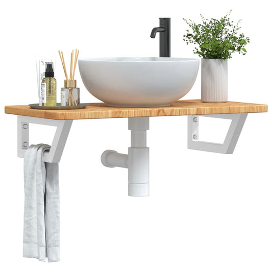 Badkamer wandschap staal en massief eikenhout is nu te koop bij PeponiXL, paradijselijk wonen!