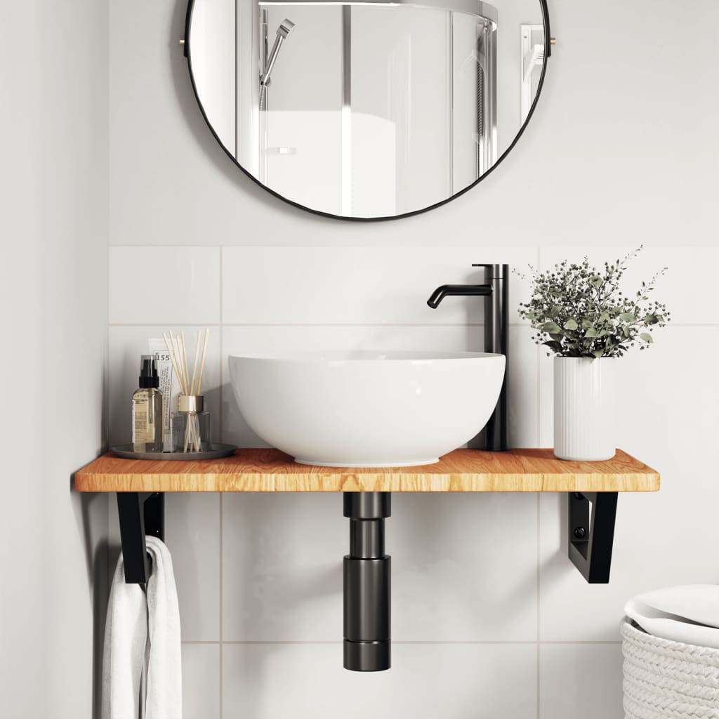 Badkamer wandschap staal en massief eikenhout is nu te koop bij PeponiXL, paradijselijk wonen!