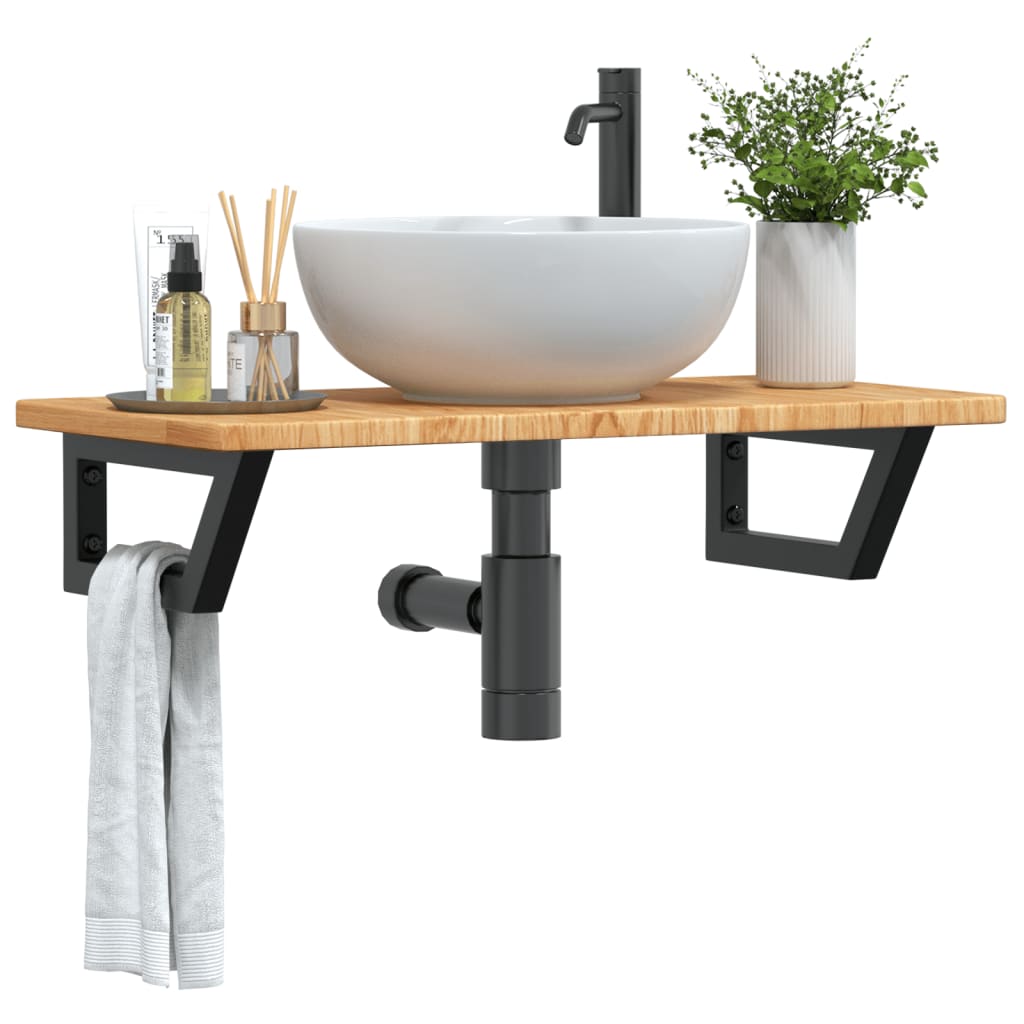 Badkamer wandschap staal en massief eikenhout is nu te koop bij PeponiXL, paradijselijk wonen!