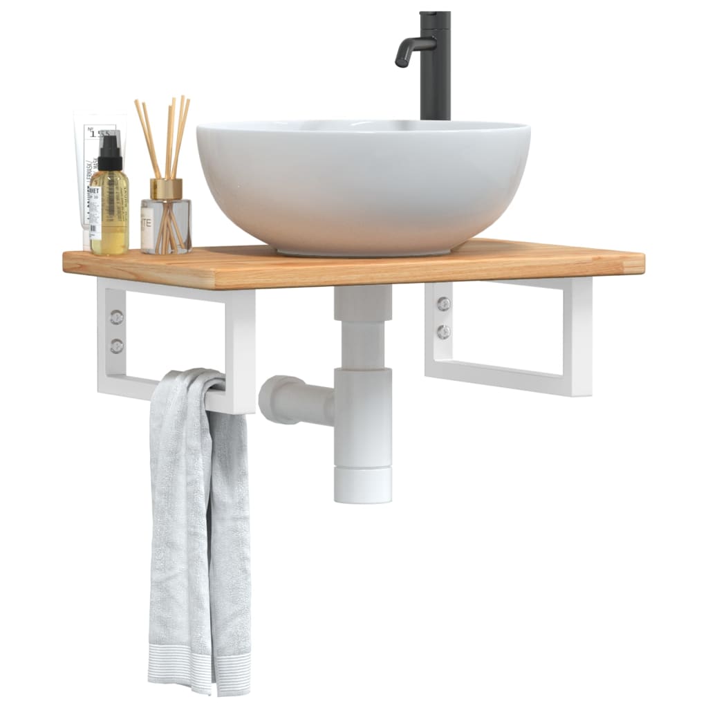 Badkamer wandschap staal en massief eikenhout is nu te koop bij PeponiXL, paradijselijk wonen!