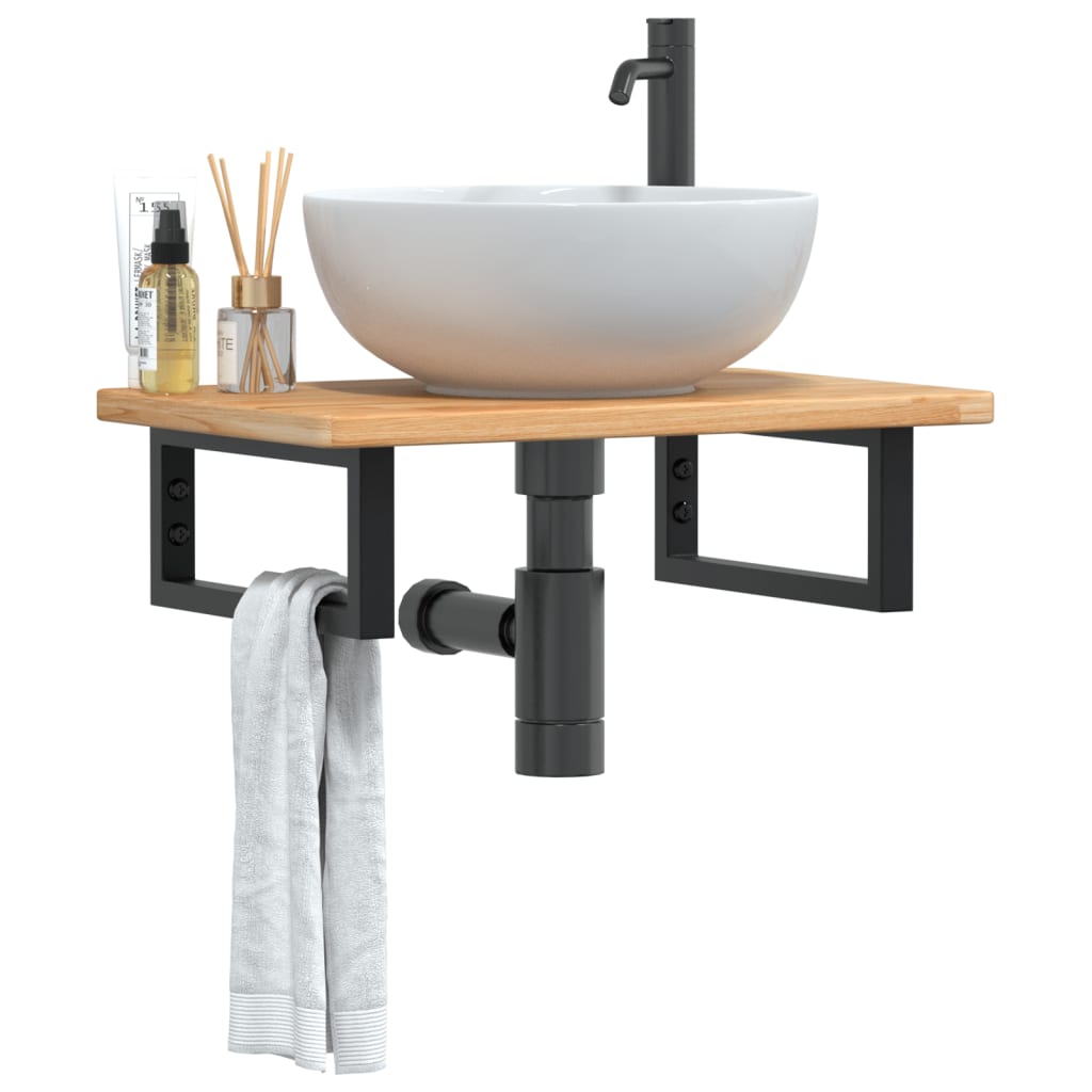 Badkamer wandschap staal en massief eikenhout is nu te koop bij PeponiXL, paradijselijk wonen!