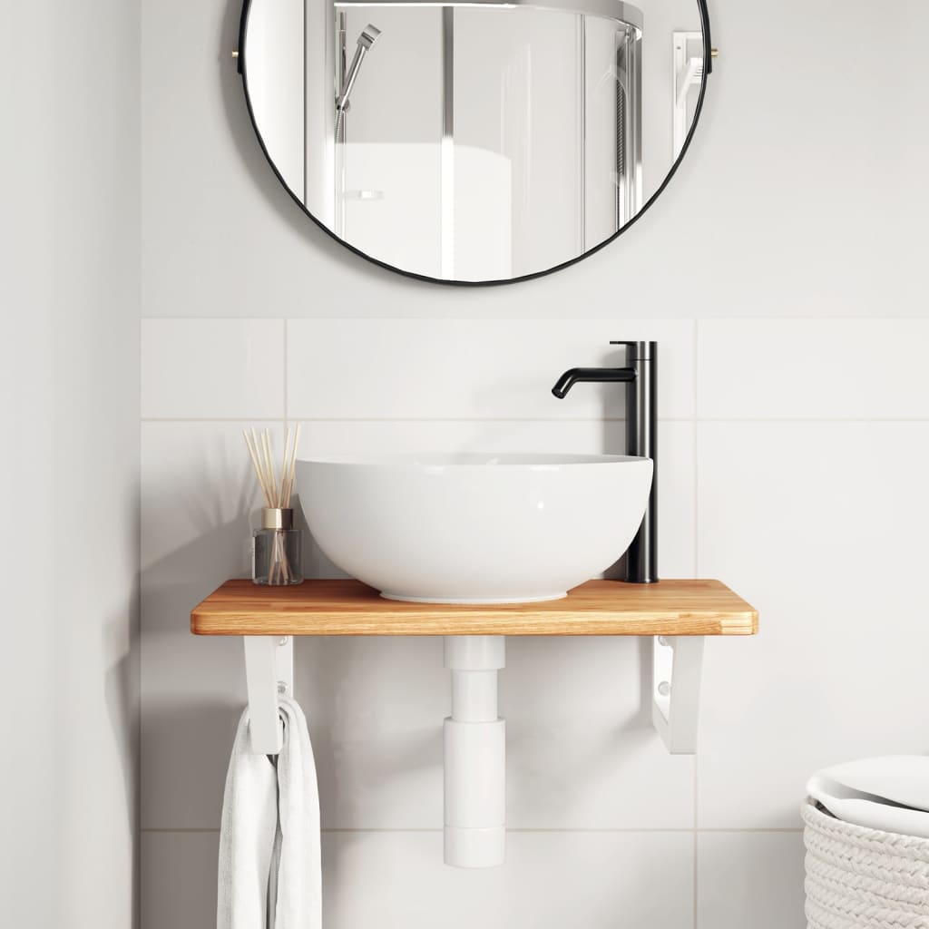 Badkamer wandschap staal en massief eikenhout is nu te koop bij PeponiXL, paradijselijk wonen!