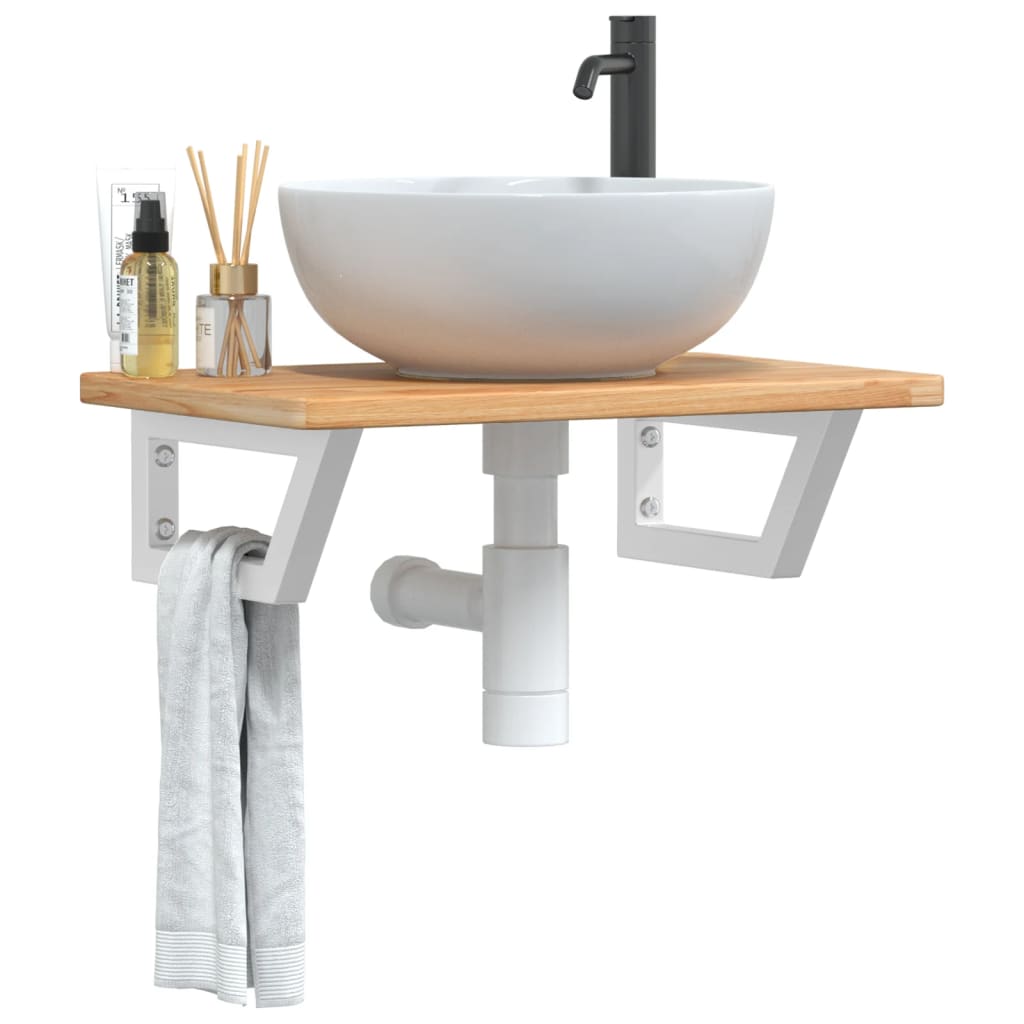Badkamer wandschap staal en massief eikenhout is nu te koop bij PeponiXL, paradijselijk wonen!