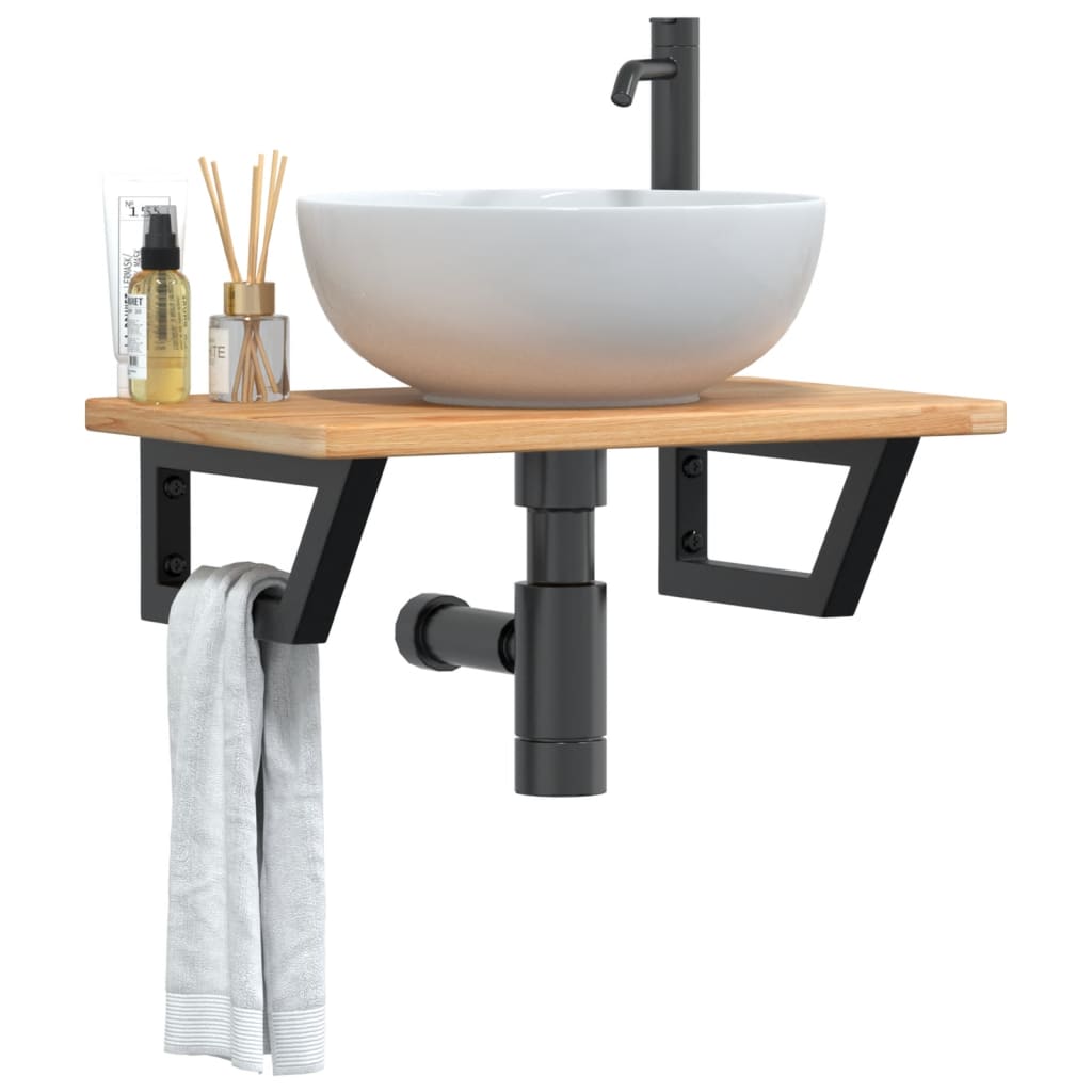 Badkamer wandschap staal en massief eikenhout is nu te koop bij PeponiXL, paradijselijk wonen!