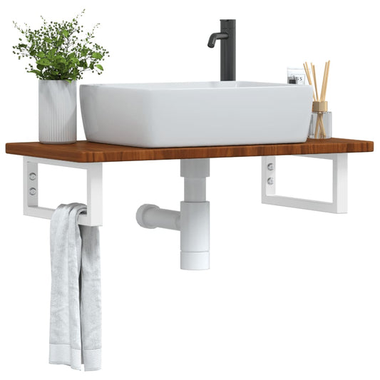 Badkamer wandschap staal en massief eikenhout is nu te koop bij PeponiXL, paradijselijk wonen!