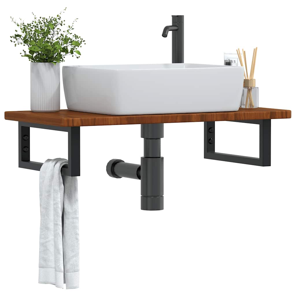 Badkamer wandschap staal en massief eikenhout is nu te koop bij PeponiXL, paradijselijk wonen!