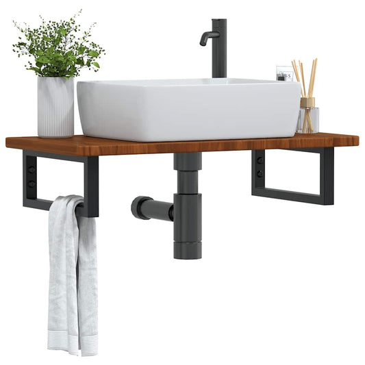 Badkamer wandschap staal en massief eikenhout is nu te koop bij PeponiXL, paradijselijk wonen!