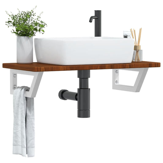 Badkamer wandschap staal en massief eikenhout is nu te koop bij PeponiXL, paradijselijk wonen!