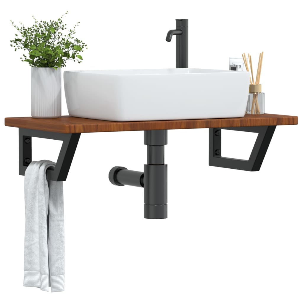 Badkamer wandschap staal en massief eikenhout is nu te koop bij PeponiXL, paradijselijk wonen!