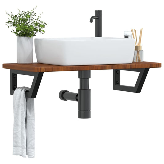 Badkamer wandschap staal en massief eikenhout is nu te koop bij PeponiXL, paradijselijk wonen!