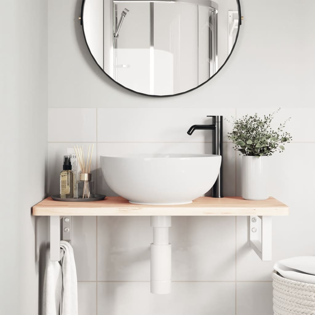 Badkamer wandschap staal en massief beukenhout is nu te koop bij PeponiXL, paradijselijk wonen!