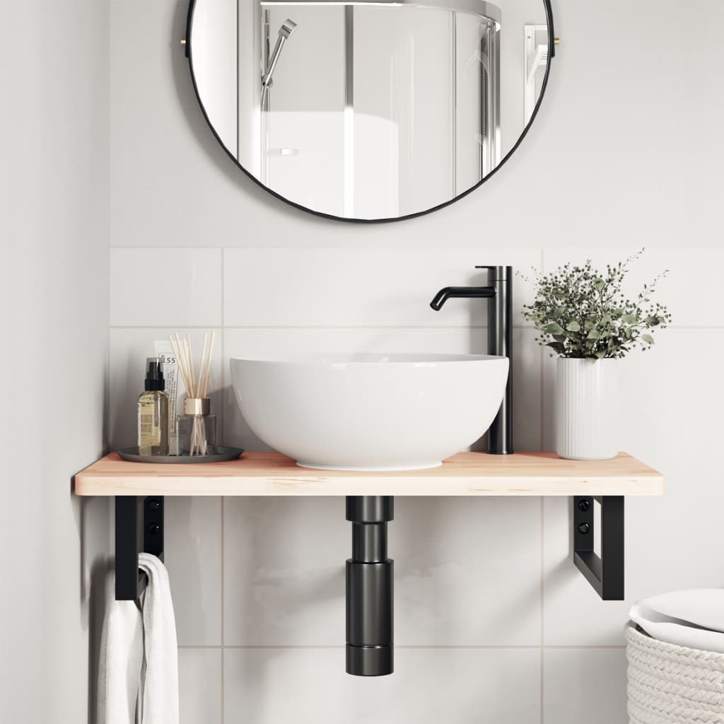 Badkamer wandschap staal en massief beukenhout is nu te koop bij PeponiXL, paradijselijk wonen!