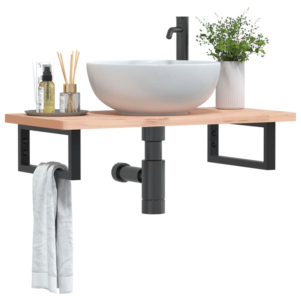 Badkamer wandschap staal en massief beukenhout is nu te koop bij PeponiXL, paradijselijk wonen!