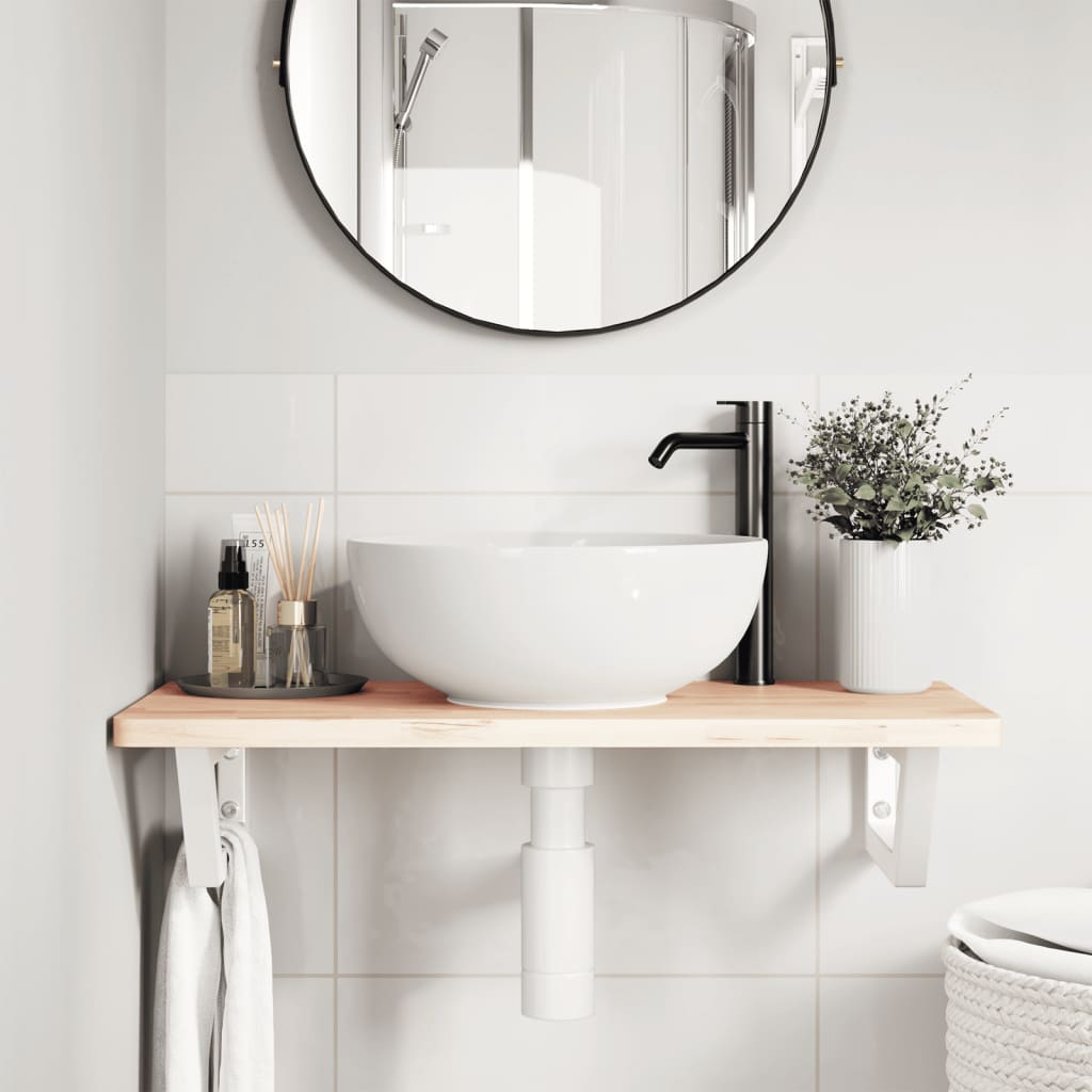 Badkamer wandschap staal en massief beukenhout is nu te koop bij PeponiXL, paradijselijk wonen!