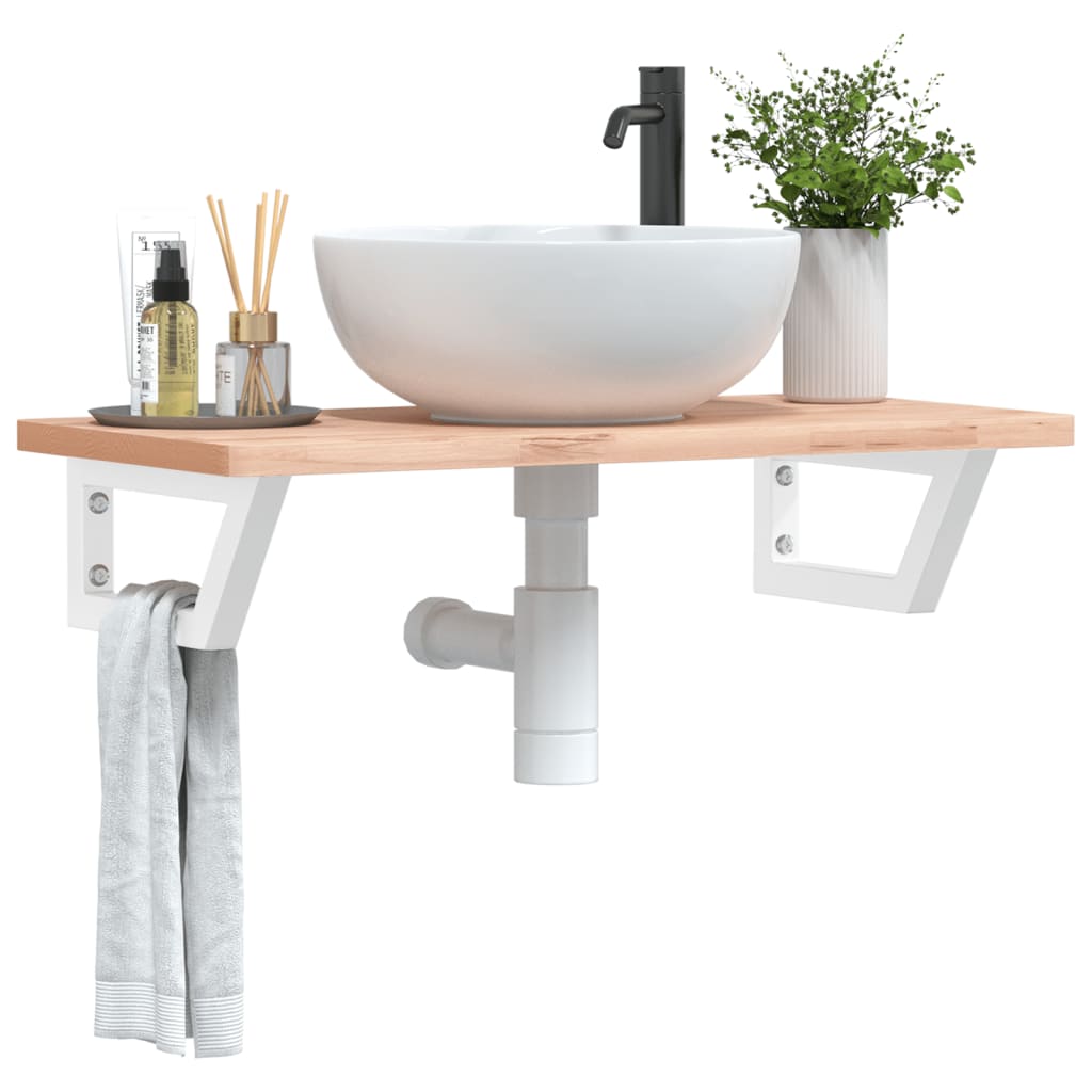 Badkamer wandschap staal en massief beukenhout is nu te koop bij PeponiXL, paradijselijk wonen!