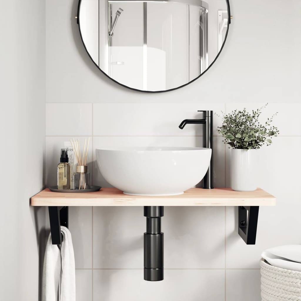 Badkamer wandschap staal en massief beukenhout is nu te koop bij PeponiXL, paradijselijk wonen!