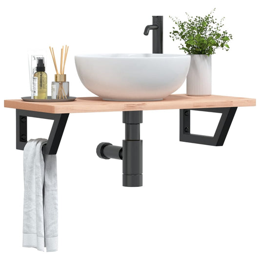Badkamer wandschap staal en massief beukenhout is nu te koop bij PeponiXL, paradijselijk wonen!