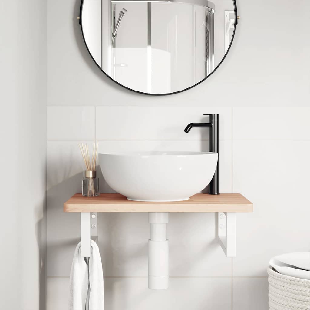Badkamer wandschap staal en massief beukenhout is nu te koop bij PeponiXL, paradijselijk wonen!