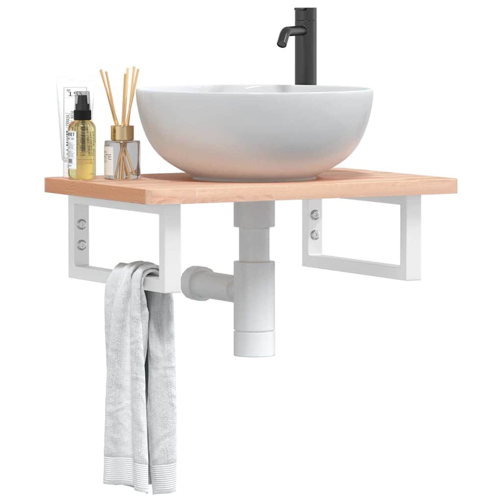 Badkamer wandschap staal en massief beukenhout is nu te koop bij PeponiXL, paradijselijk wonen!