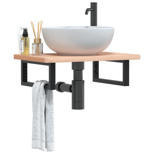Badkamer wandschap staal en massief beukenhout is nu te koop bij PeponiXL, paradijselijk wonen!