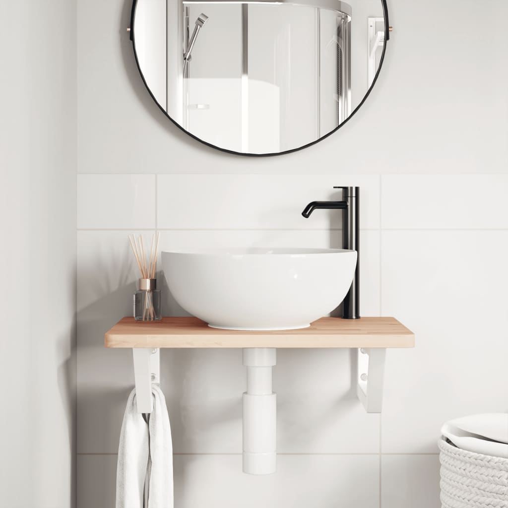 Badkamer wandschap staal en massief beukenhout is nu te koop bij PeponiXL, paradijselijk wonen!