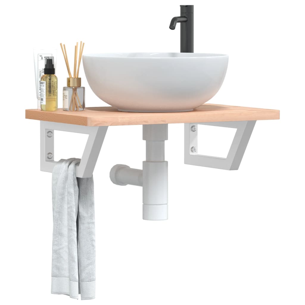 Badkamer wandschap staal en massief beukenhout is nu te koop bij PeponiXL, paradijselijk wonen!