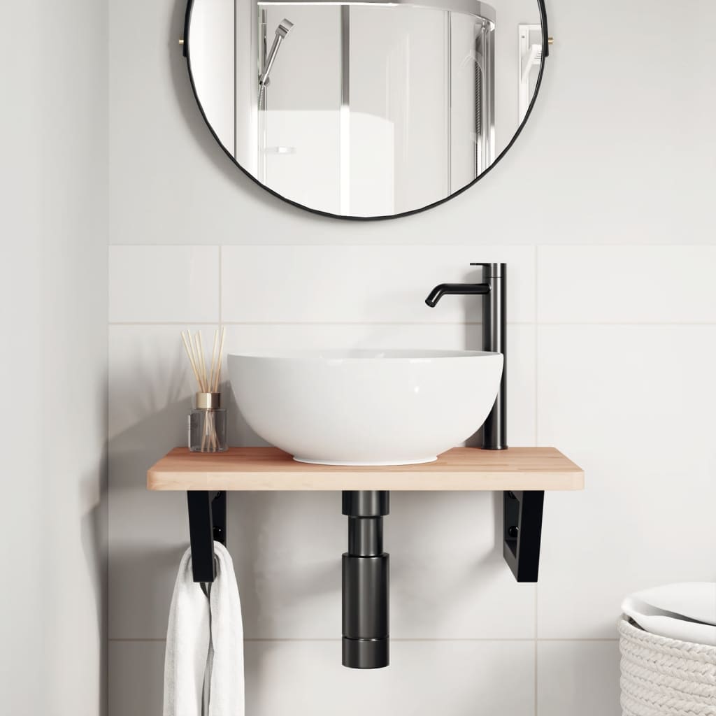 Badkamer wandschap staal en massief beukenhout is nu te koop bij PeponiXL, paradijselijk wonen!