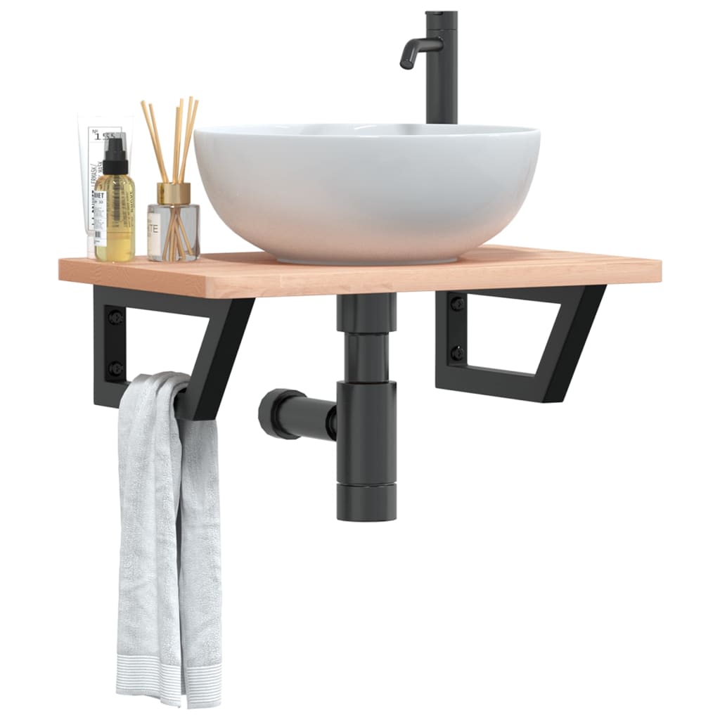 Badkamer wandschap staal en massief beukenhout is nu te koop bij PeponiXL, paradijselijk wonen!