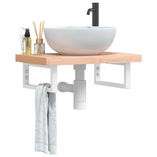 Badkamer wandschap staal en massief beukenhout is nu te koop bij PeponiXL, paradijselijk wonen!